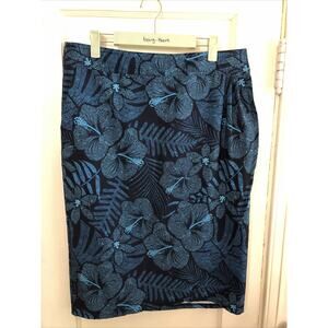 NWOT Rip Skirt Medium Blue Floral Print Wrap Resort Vacation Activewear Tropical